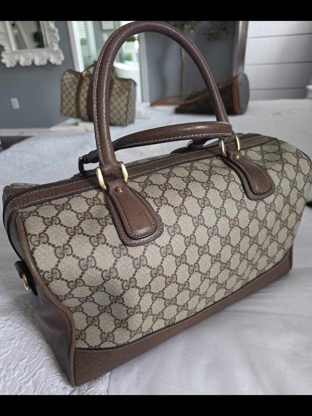 Gucci Brown GG Canvas Top-Handle Bag